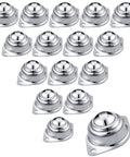 16 Pcs Table Ball Slide Units Roller Ball Transfer Bearings with 1 Inch Carbon Steel Ball Screw Mounted, front view