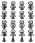 16Pcs Ball Head Button Stud Rivets With Screw Back For Leather Crafts 12x10x12mm Button Studs And 8x3.8mm Screws Metallic Black Finish