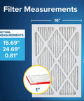 Enhance indoor air quality with this two-pack 16x25x1 pleated furnace filter featuring MERV 11, MPR 1000, and micro allergen defense.