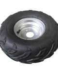16x8-7 Go Kart Tires with Wheels, side view showing tire tread and metal wheel, 7inch for ATV UTV Quad Lawn Mower