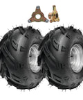 16x8-7 Go Kart Wheels and Tires with 7-inch metal rims for ATV UTV Quad Lawn Mower, set of 2 with rear hubs, 3 bolt 78mm pattern