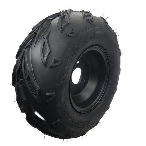 Side view of 16×8-7 left Tires Wheels with Rim for 50-125cc ATV Go-Kart ATV, showing high-traction tread and durable design.