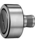 Side view of Caged cam follower CFSFU-6 metric series, shielded seal, high carbon steel roller 16 mm diameter x 11 mm wide, single unit.