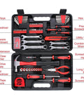 175 Piece All Purpose Tool Kit In Durable Toolbox Case with wrenches, screwdrivers, hammer, pliers, tape measure