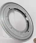 176 lbs Capacity 9" Lazy Susan Bearing 23/64" Thick Turntable Bearing on a white background next to a coin for scale.