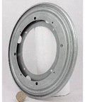 176 lbs Capacity 9" Lazy Susan Bearing 23/64" Thick Turntable Bearing displayed with a coin for size reference.