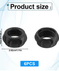 Six Pack Replacement Tightening Nuts For 17mm Ball Head Car Mounts Screw On Adapters M17 By One Point Five Thread, ABS, size 1.35cm x 2.82cm