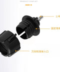 Three Pack 17mm Ball Joint Socket To 1/4 Inch 20 Screw Mount Adapter for tripods, showing parts and connections.
