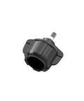 Close-up of Three Pack 17mm Ball Joint Socket To 1/4 Inch 20 Screw Mount Adapter showing threaded screw and black plastic body