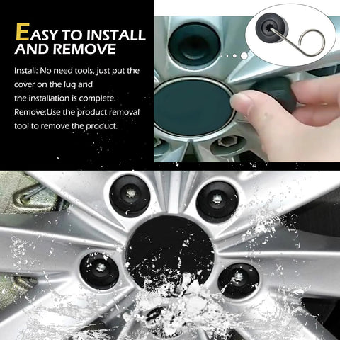 Installing 20 Pieces 17mm Car Wheel Lug Nut Covers With Removal Tool For VW Jetta Beetle Passat GTI CC Black ABS Plastic