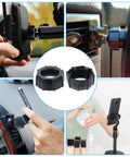Four Pack 17mm Tightening Nuts For Car Phone Mounts Replacement Parts in use; black ABS nuts securing phone holders and mount setups
