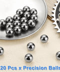 20 Pieces 17mm Solid Chrome Steel Bearing Balls G16 Precision Grade for ball bearings, machinery, automotive, and DIY projects.