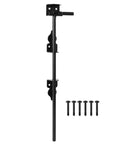 Heavy Duty 18 Inch Cane Bolt Gate Drop Rod For Wood Fences And Doors, Steel Drop Bolt Hardware With Black Powder Coat Finish
