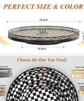 18 Inch Black And White Checkered Lazy Susan Turntable With Iron Frame, size and color options with 360-degree rotation features.