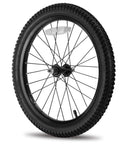 18 Inch Kids Bike Front Wheel Replacement with Air Rubber Tire, Black Steel Rim, Stainless Spokes, 3/8 inch axle