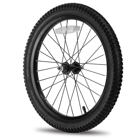 18 Inch Kids Bike Front Wheel Replacement with Air Rubber Tire, Black Steel Rim, Stainless Spokes, 3/8 inch axle