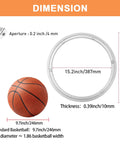 Confronto delle dimensioni tra unaLazy Susan  Inch  18 Inch  con cuscinetto in alluminio per carichi pesanti e un pallone da basket, a titolo di riferimento.