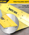 18 Inch Sheet Metal Folding Tool for HVAC Bending and Forming Metal With Dual Folding Depths 3/8 Inch and 1 Inch in yellow