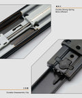 Close-up of Two Pairs 18 Inch Soft Close Drawer Slides Heavy Duty Cabinet Rails with full extension ball bearing design and disassembly clip