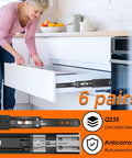 18 inch Drawer Slides 6 Pairs (12pcs) Soft Close 3 fold Full Extension Side Mount Cabinet Drawer Glides in kitchen