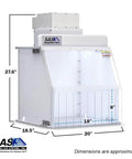 18 Inch Portable Vertical Laminar Flow Hood Positive Pressure For ISO Class 5 Cleanroom Lab Use with LED static curtains