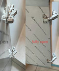 2pack 180 Degree Soft Closing cabinets Hinge installed on frameless cabinet door showing open and fully open positions.