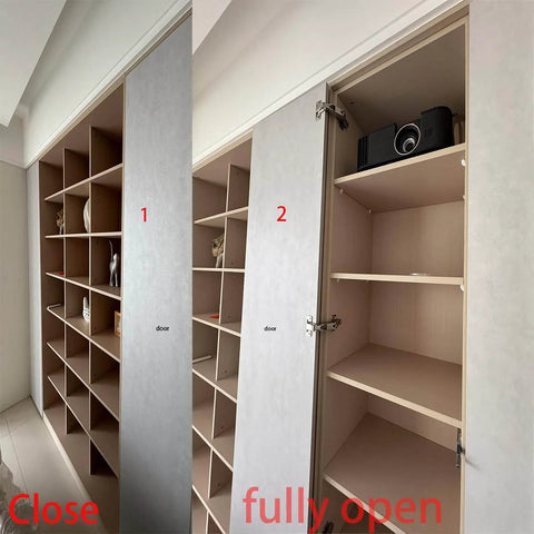 2pack 180 Degree Soft Closing cabinets Hinge on fully opened and closed frameless cabinet doors
