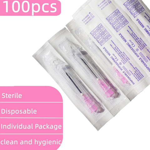 18 Gauge 1 Inch Sterile Disposable Injection Needles With Cap 100 Pack For Scientific Research And Industrial Dispensing in packaging