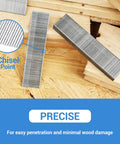 18 Gauge Brad Nails 2 Inch Galvanized 1000 Count For Pneumatic Brad Nailer Meite F32 F50C showing chisel point feature
