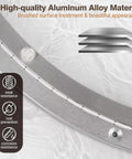 Close-up of an 18 inch aluminum alloy lazy Susan bearing rotating turntable with non slip quiet metal bearing swivel, heavy duty.