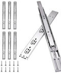 18 Inch Drawer Slides Set With Soft Close And Full Extension Ball Bearing Rails 4 Pairs (8 Pieces) shown with screws