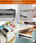 Collage of 18 inch Drawer Slides 6 Pairs (12pcs) Soft Close 3 fold Full Extension Side Mount used in various cabinets and drawers