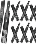18 inch Drawer Slides 6 Pairs Soft Close 3 fold Full Extension Side Mount Cabinet Drawer Glides 18" Black Cabinet Rails 100 LB Capacity