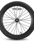 18 Inch Kids Bike Front Wheel Replacement with Air Rubber Tire, Black Steel Rim, Stainless Spokes, 3/8 inch axle, fits JOYSTAR