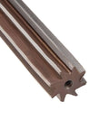 Close-up of 18mm Hand Reamer With 8 Straight Flutes In Heavy Duty Alloy Tool Steel H8 For Metal Reaming And Precision Milling, tip view.