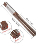 18mm Hand Reamer With 8 Straight Flutes In Heavy Duty Alloy Tool Steel H8 For Metal Reaming And Precision Milling 18mm Diameter 14.6mm Square Shank 174mm Overall Length Great For Metalworking Pros, showing dimensions.