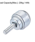 Front view of 18mm Ball Transfer Bearing Unit With Nylon Ball And Bolt Fixing 360 Degree Rotation For Smooth Movement Each Unit With 44 Lb Load Capacity Durable 23x23mm Housing And M6x16mm Thread Transmission And Material Handling Ready Pack Of 6