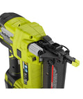 Close-up of 18V Air Strike Brad Nailer Kit with two batteries and charger offering fast, precise trim nailing for cabinetry.