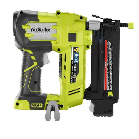 18V Air Strike Brad Nailer Kit with two batteries and charger, cordless design for cabinetry and finish carpentry