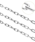 19.6ft (6 m) Length Galvanized Steel Chain, 0.23 Inch(6 mm) Heavy Duty Coil Chain, Stainless Steel Link Chain for Home Outdoor Fence