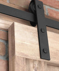 Paneled Wood Finish Barn Door With Installation Hardware Kit No Fuss Smooth Sliding Track And Rollers Wall Mount Strip Included