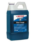 Betco Clear Image Glass Cleaner bottle with blue liquid, front view