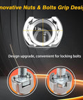 Durable stainless steel 3/4 inch strut channel adapter kit with nuts, drill bit socket and wrench shown with 19mm bolt head