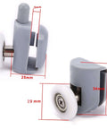 19mm Shower Door Rollers Set of 8 Single Replacement Runners with 4 Upper and 4 Bottom Wheels for Glass Sliding Shower Doors