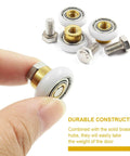 4PCS Shower Door Roller Runners 19mm Sliding Replacement Wheels for Bathroom Glass Doors with Smooth Quiet Pulley Design POM and Copper Rollers