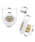 19mm Shower Door Rollers 4PCS Glass Sliding Door Pulley Replacement Wheels with brass core and nylon casing, includes screw