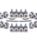 19mm Shower Door Rollers Set of 8 Single Replacement Runners with 4 Upper and 4 Bottom Wheels for Sliding Glass Shower Doors