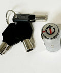 19mm Tubular Roll-Up Lock Cylinder with 1 Cylinder and 3 Keys for roll-up doors, featuring self locking action and integrated latches.