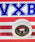12mm Bore Bearing - 37mm Round Pulley V-Groove Track Roller 12x37x14mm with white molded pulley
