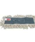 Front view of cotton dust mop head with gray/white fringe, 36 in width.